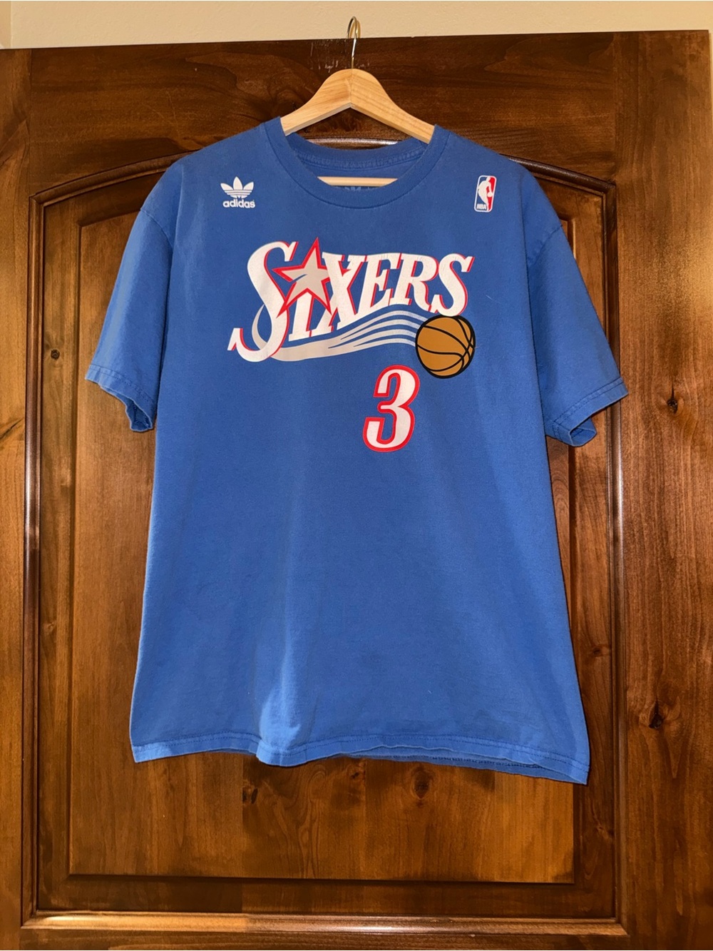 Adidas Sixers #3 Blue Graphic Tee